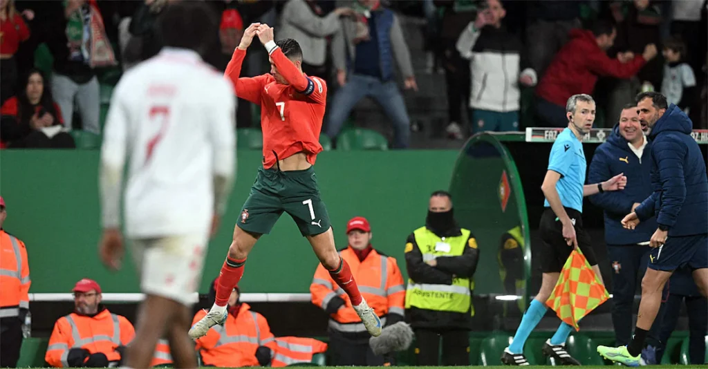 Cristiano saves penalty and scores as Portugal beats Germany in semi-final; Spain and France face off in shootout in second semi-final 1 cristiano ronaldo celebration