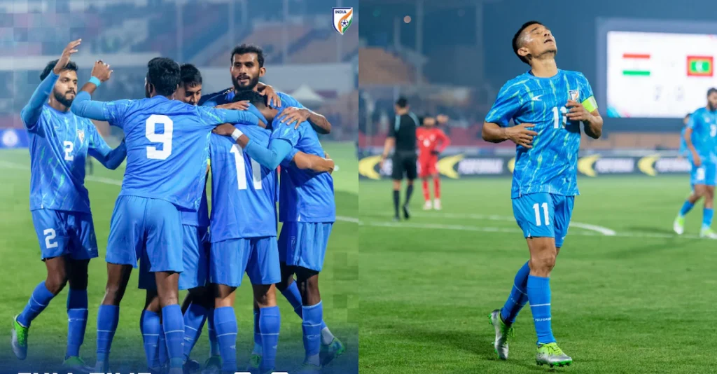 Legendary player scores on comeback, India secures huge win over Maldives (3-0) 1 india