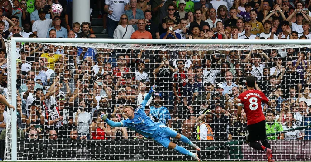 Bruno Fernandes misses penalty; Fulham draws with Manchester United, Everton wins against Brighton 1 bruno fernandez penalty miss